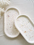 Pearled Shell Terrazzo Oval Belize Tray